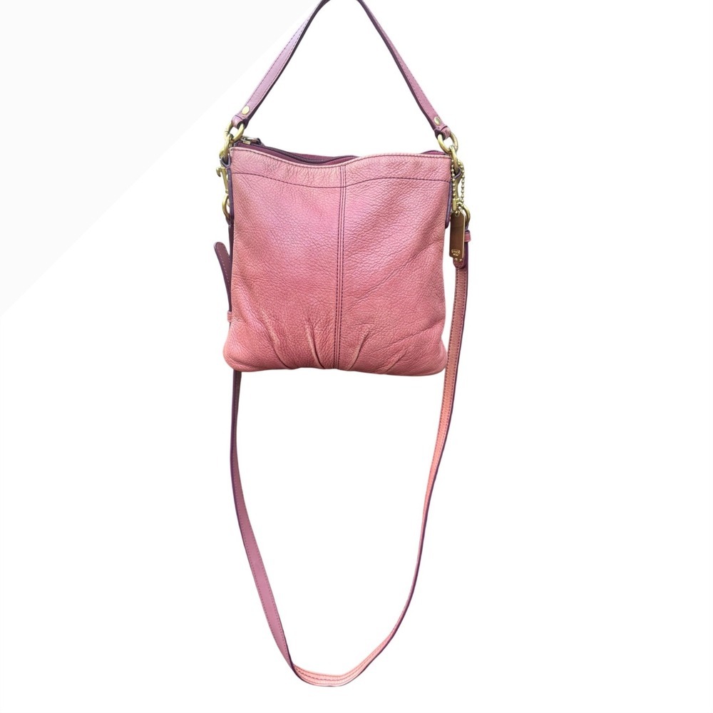 COACH BROOK Signature Hipster Crossbody Soft Leather Ruched Handbag, Dusty Rose